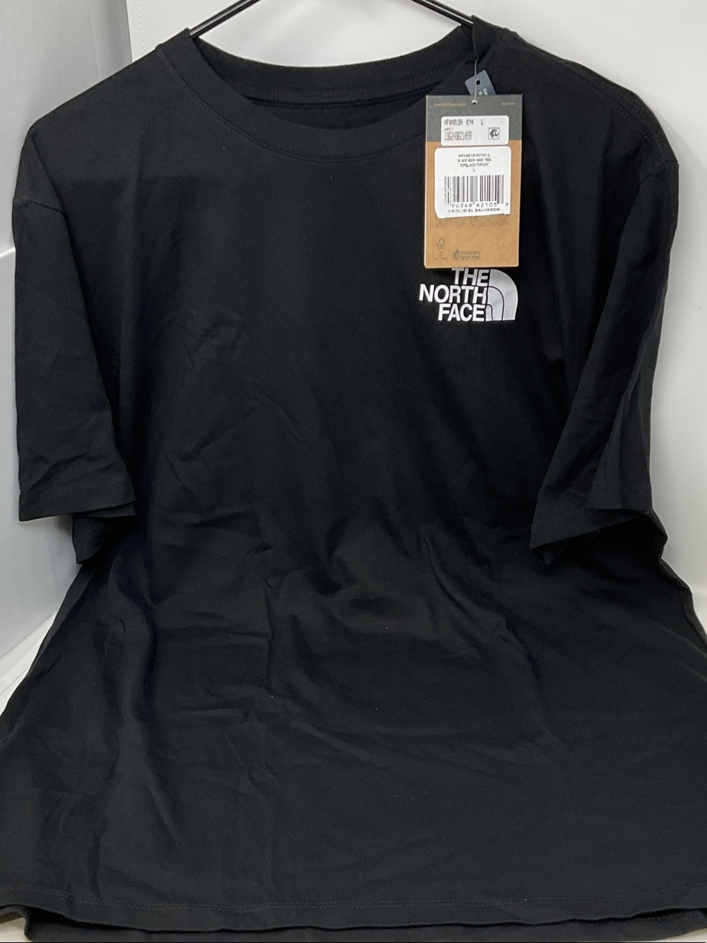 The North Face Men's Black Short-Sleeve Box NSE Tee with White Chest Logo